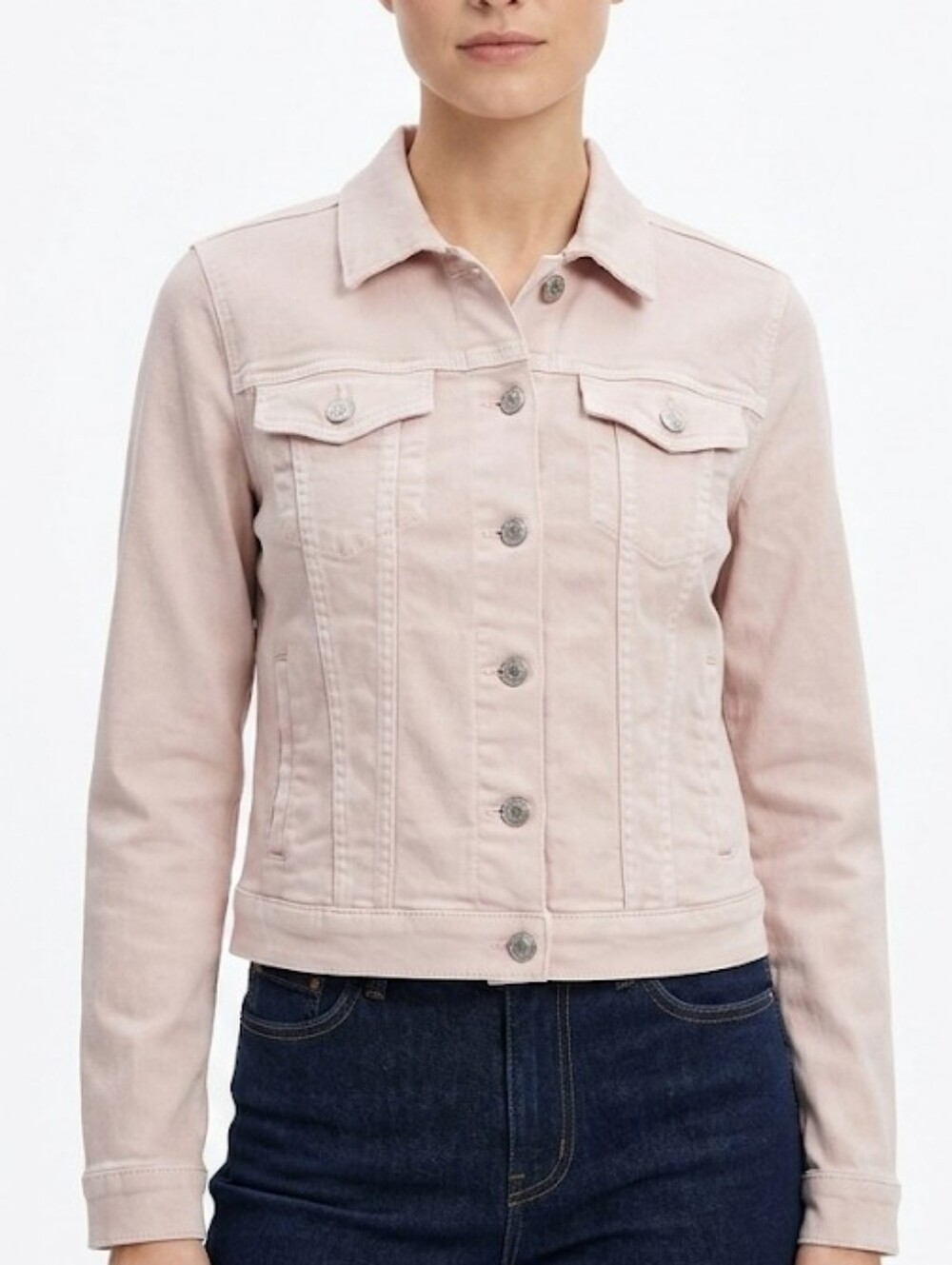 Michael Kors Women's Light Pink Denim Jacket - Classic Button-Up